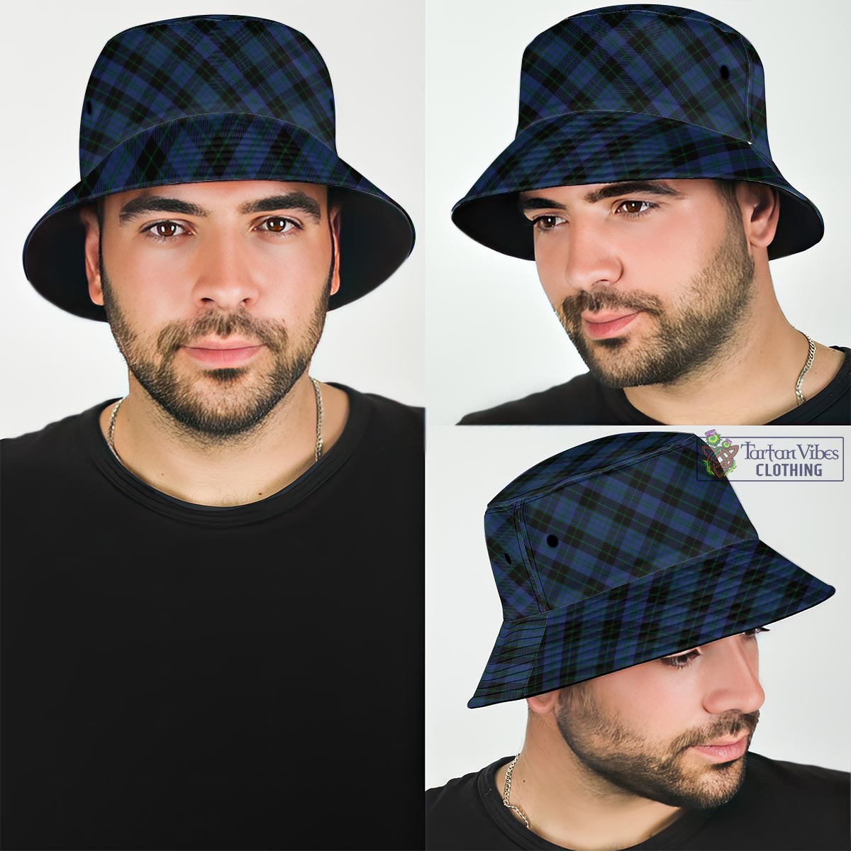 Tartan Vibes Clothing Clergy Blue Tartan Bucket Hat