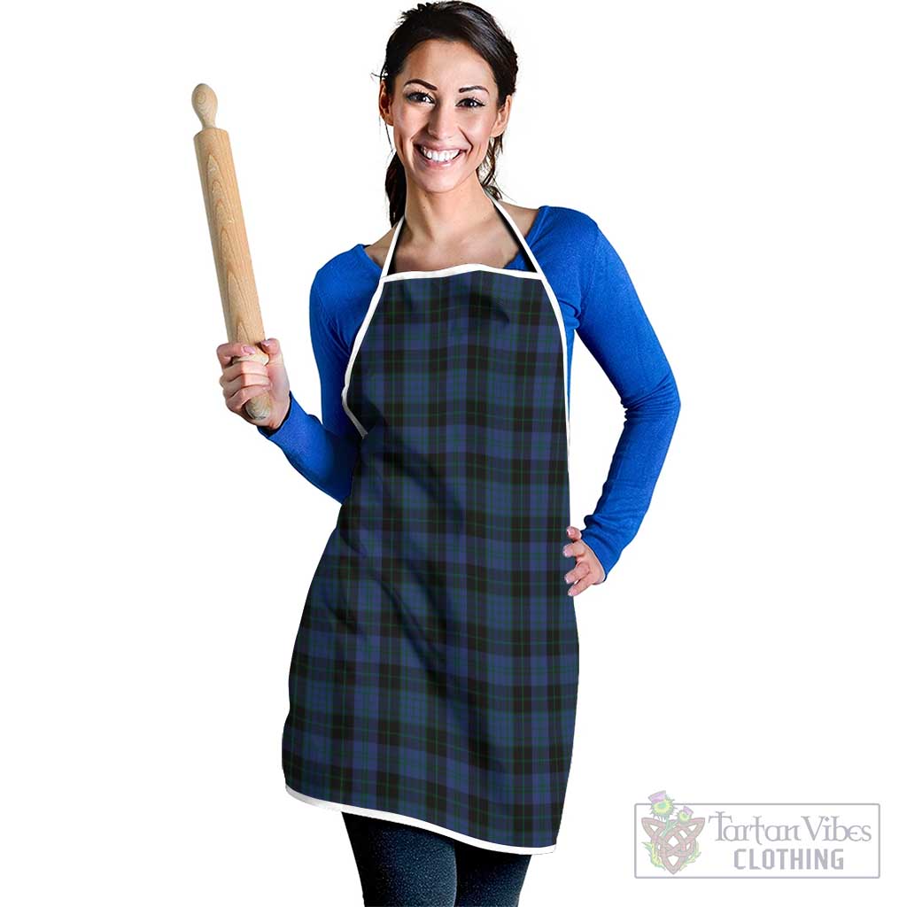 Clergy Blue Tartan Apron White - Tartan Vibes Clothing