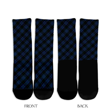 Clergy Blue Tartan Crew Socks Cross Tartan Style