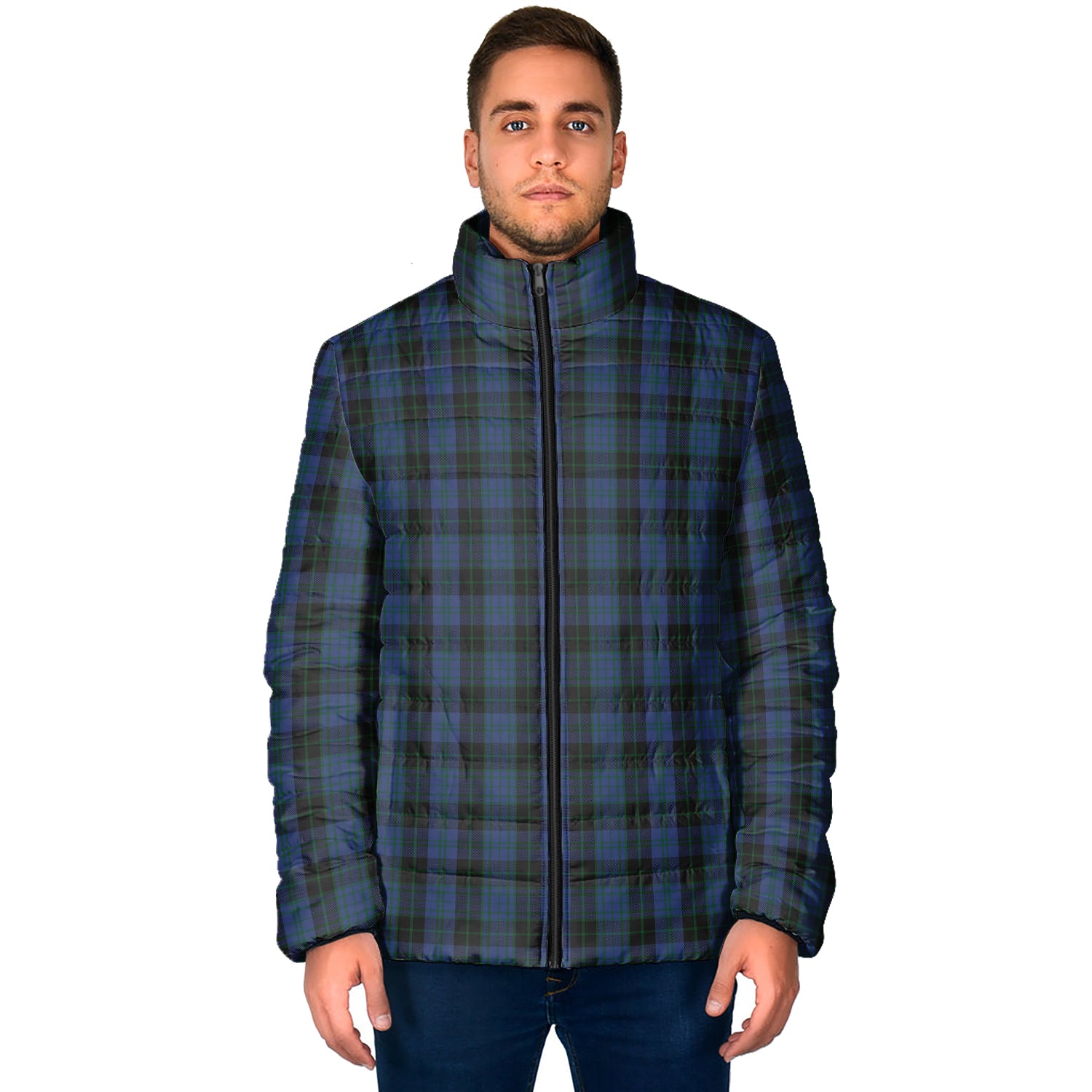 Clergy Blue Tartan Padded Jacket - Tartan Vibes Clothing