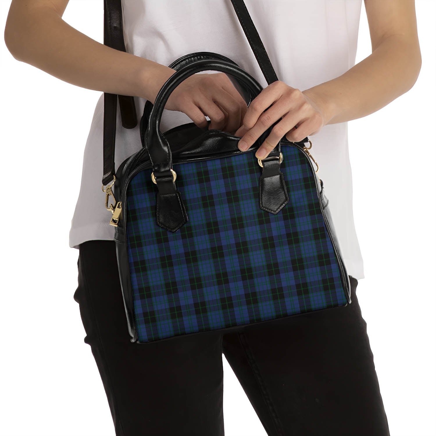 Clergy Blue Tartan Shoulder Handbags - Tartanvibesclothing