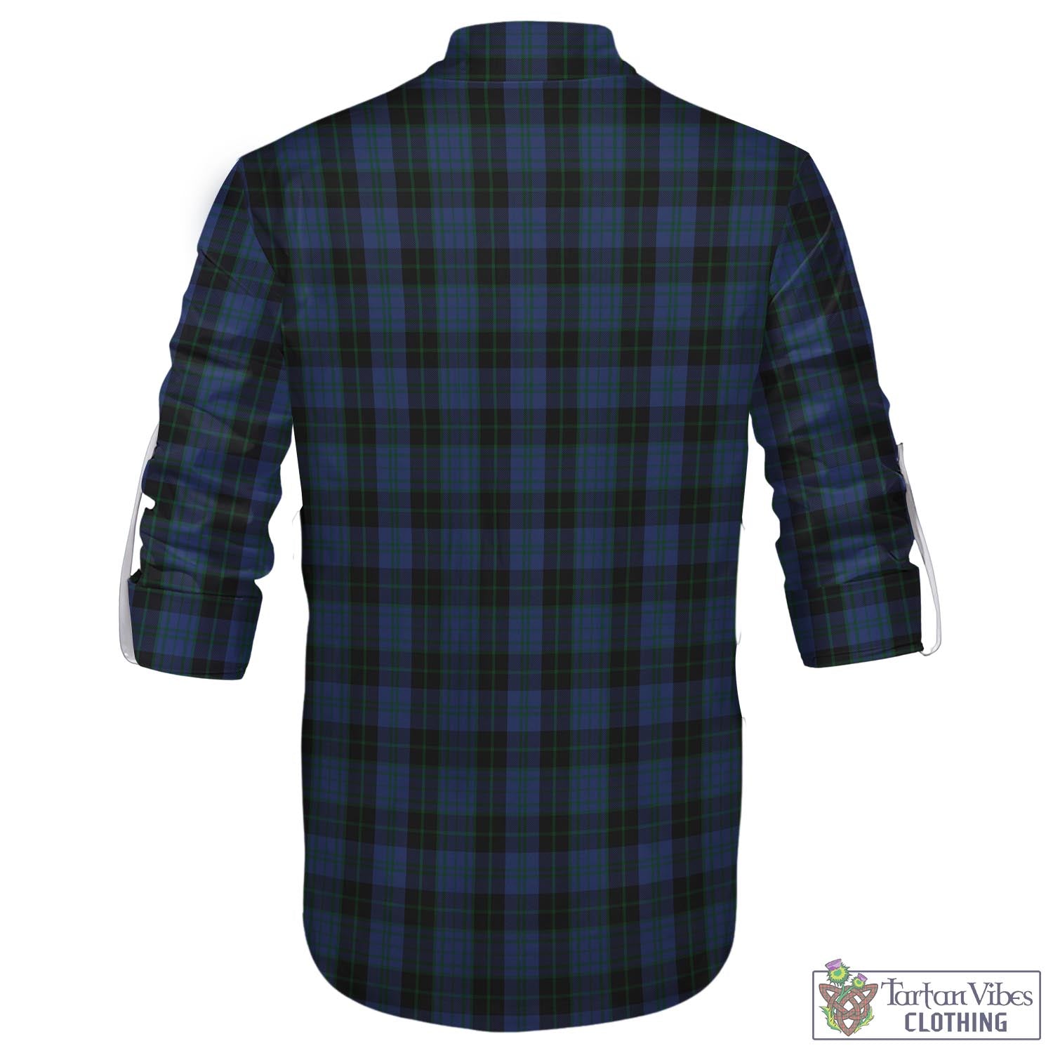 Tartan Vibes Clothing Clergy Blue Tartan Men's Scottish Traditional Jacobite Ghillie Kilt Shirt