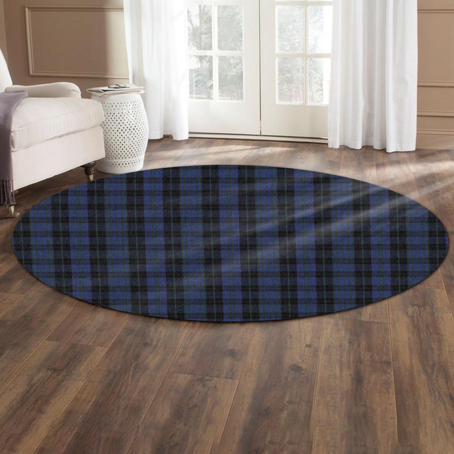 Clergy Blue Tartan Round Rug - Tartanvibesclothing