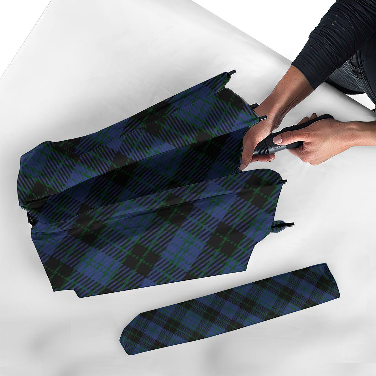 Clergy Blue Tartan Umbrella - Tartanvibesclothing