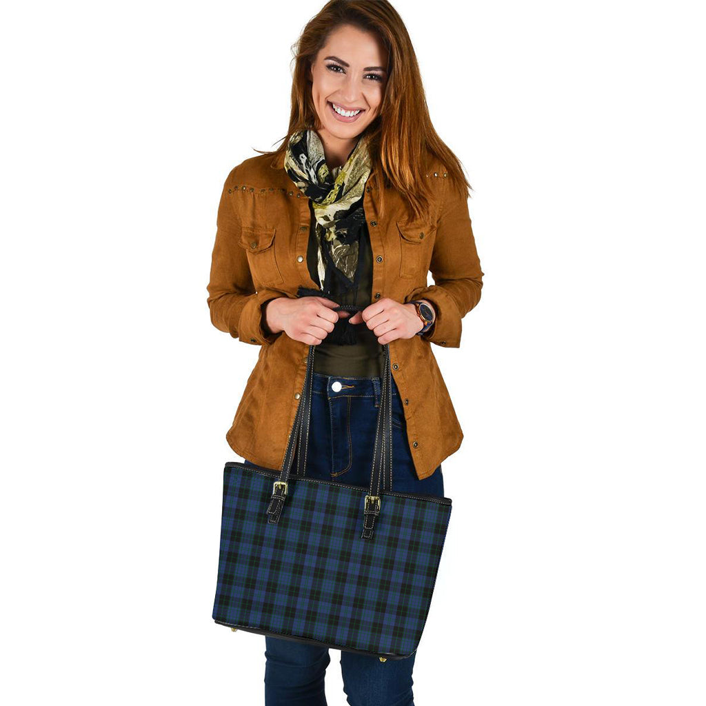 clergy-blue-tartan-leather-tote-bag