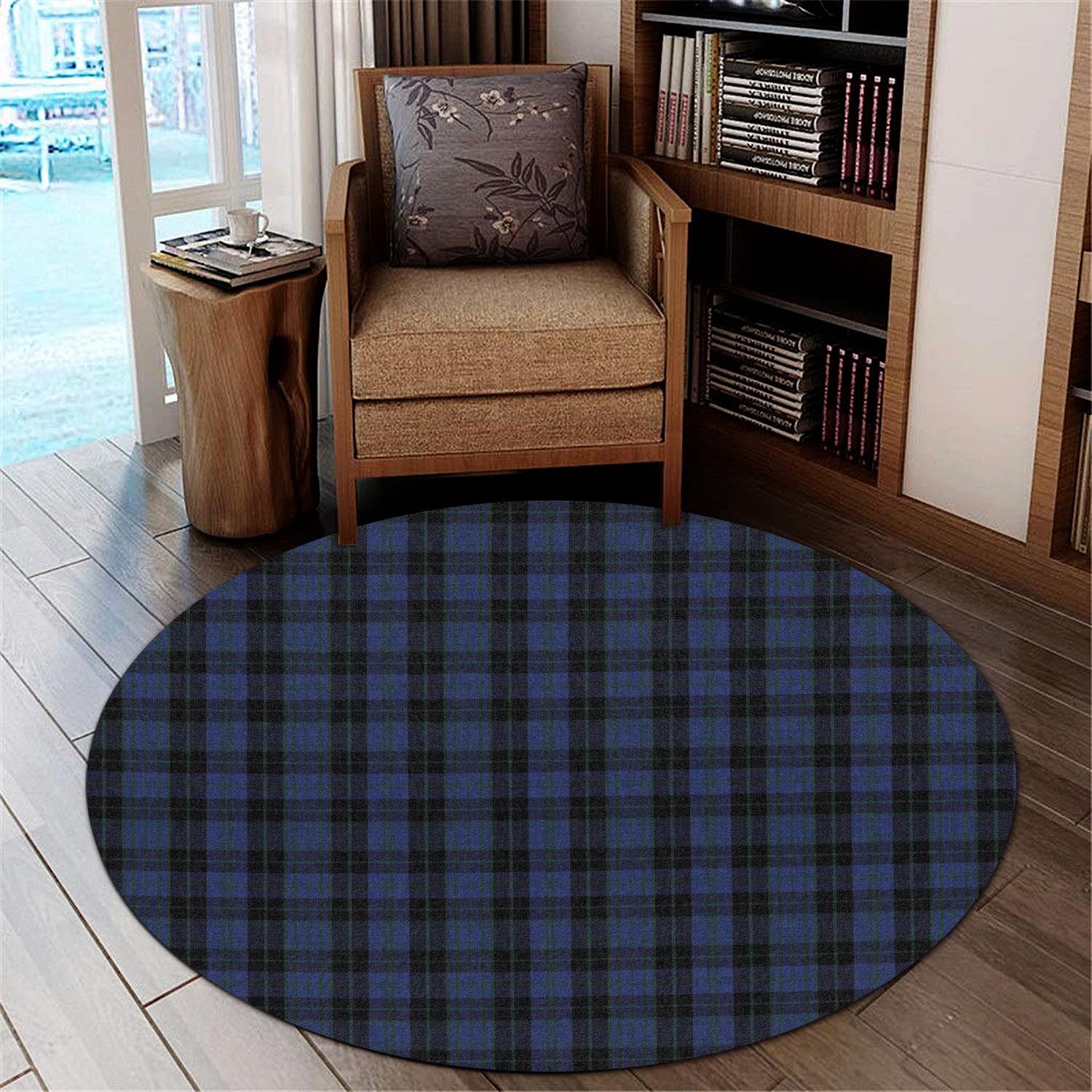 Clergy Blue Tartan Round Rug - Tartanvibesclothing