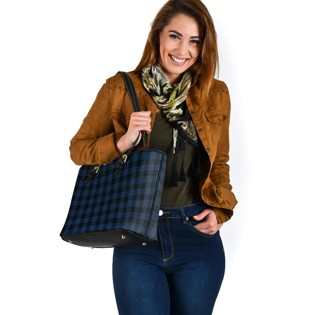clergy-blue-tartan-leather-tote-bag