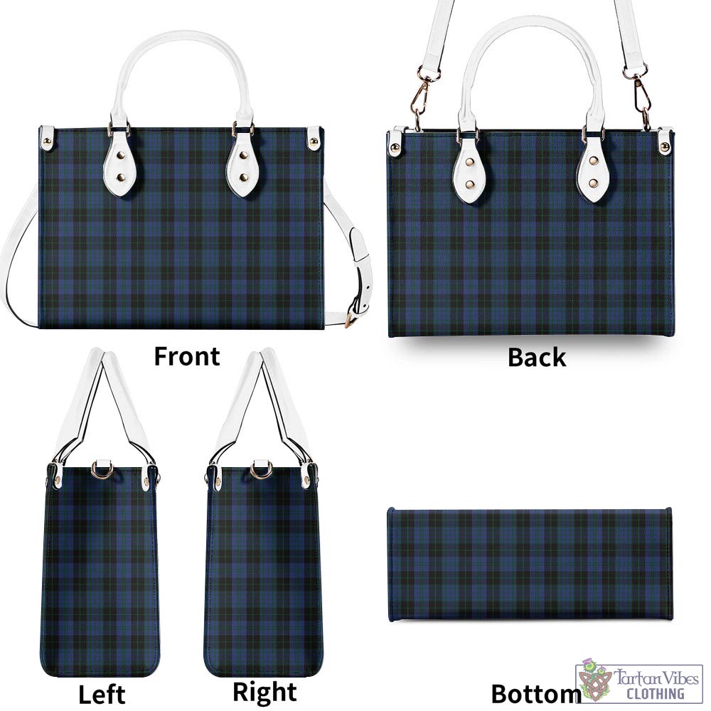 Tartan Vibes Clothing Clergy Blue Tartan Luxury Leather Handbags