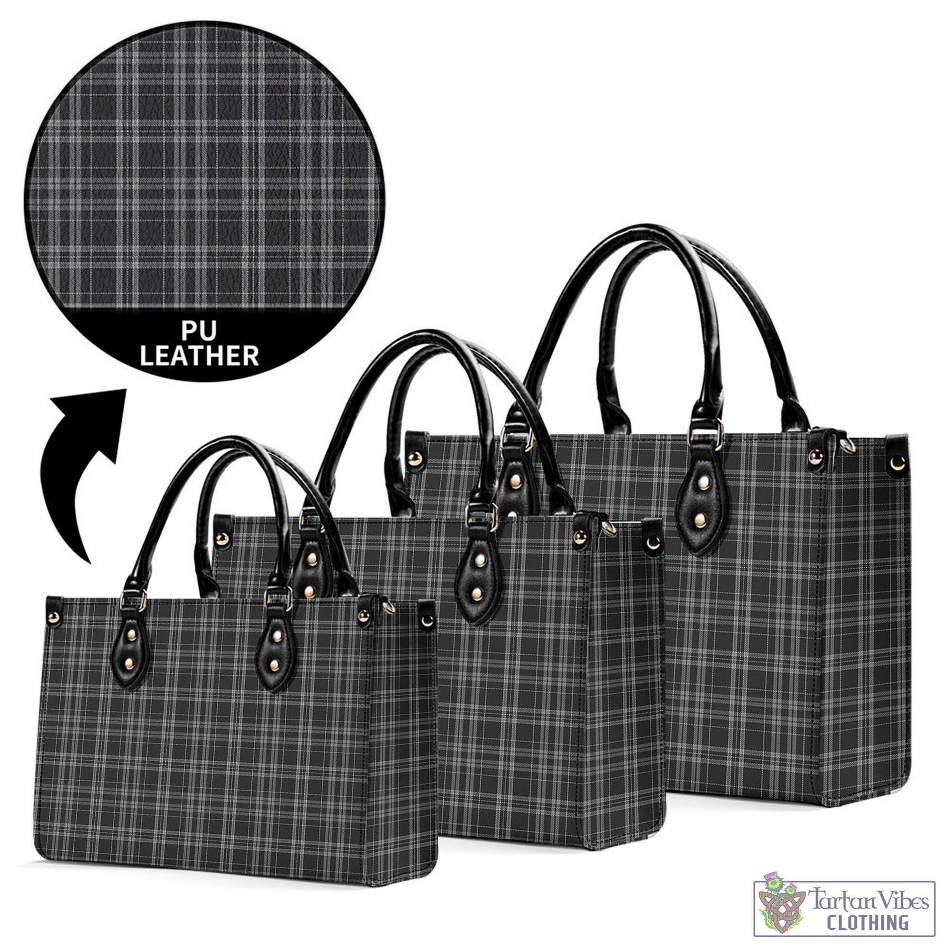 Tartan Vibes Clothing Clergy Grey Tartan Luxury Leather Handbags