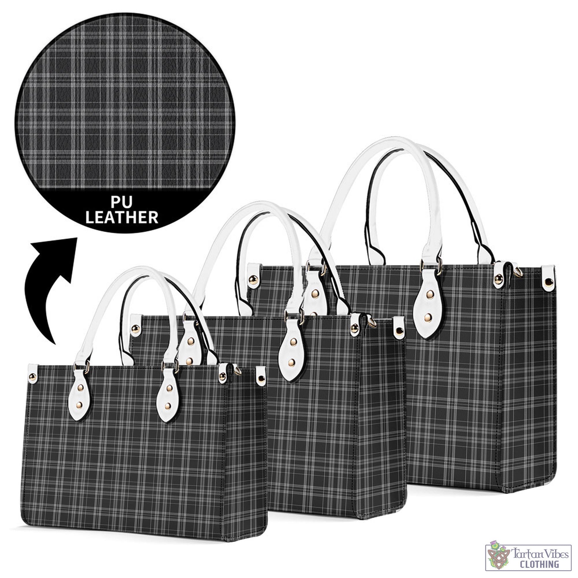 Tartan Vibes Clothing Clergy Grey Tartan Luxury Leather Handbags