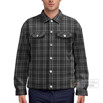 Clergy Grey Tartan Unisex Lapel Cotton Jacket