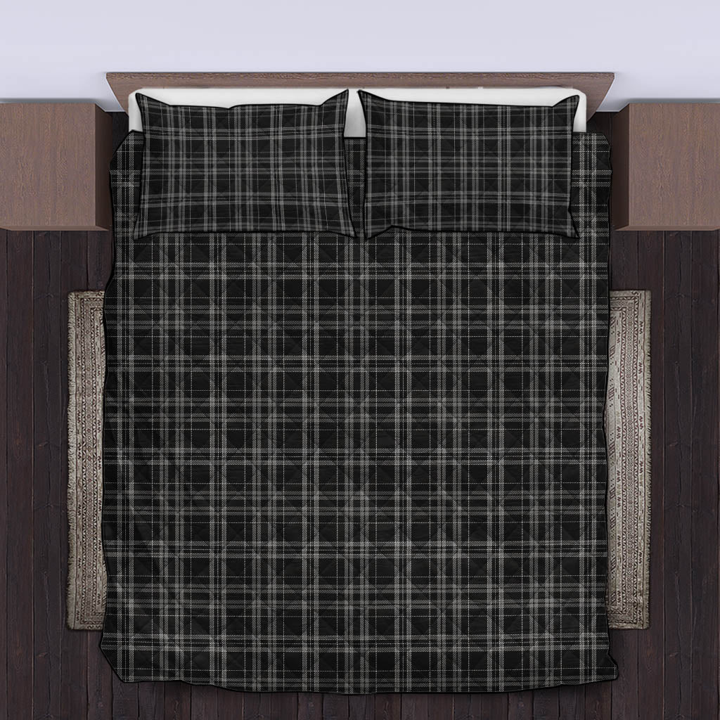 Clergy Grey Tartan Quilt Bed Set King - Tartan Vibes Clothing