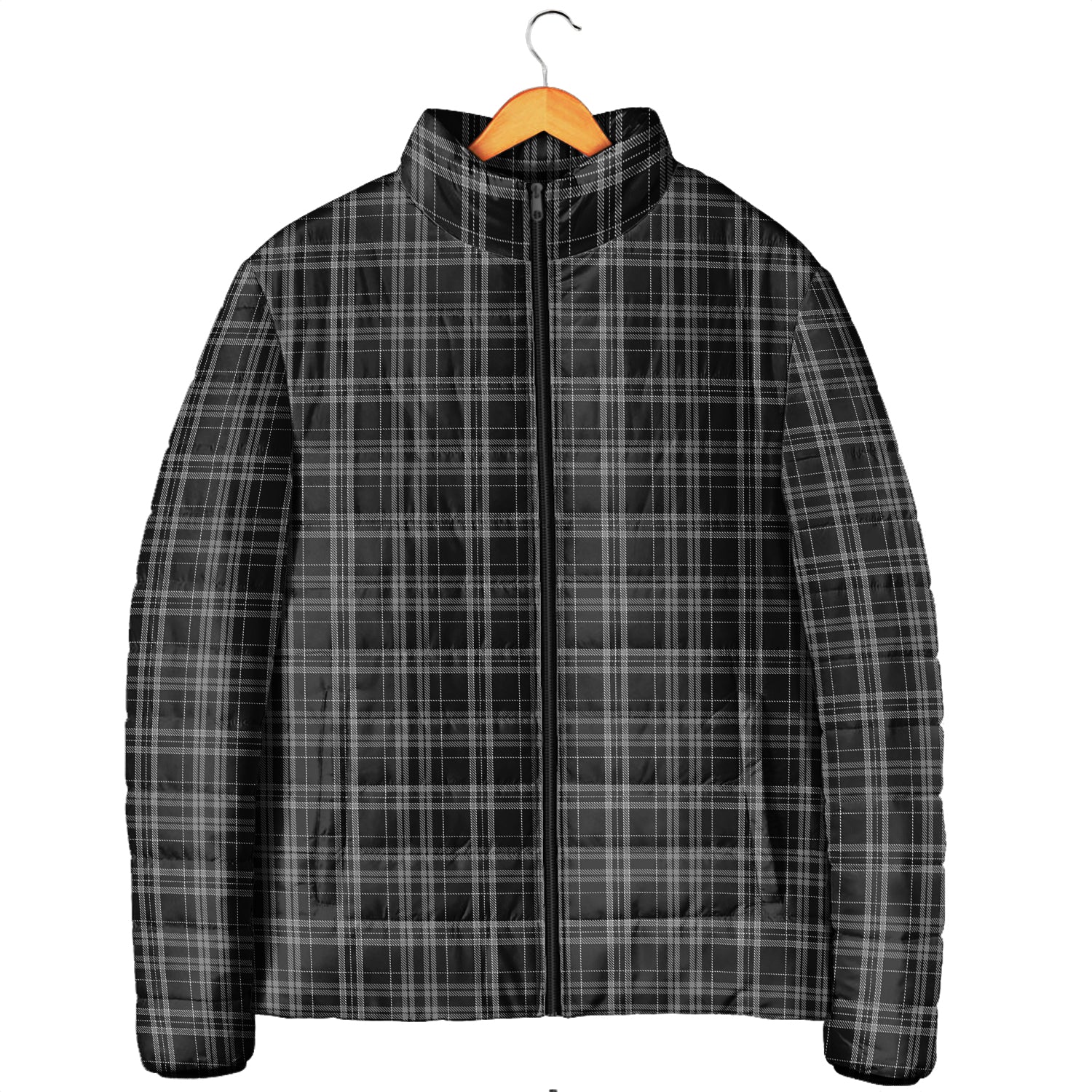 Clergy Grey Tartan Padded Jacket Men's Padded Jacket - Tartan Vibes Clothing