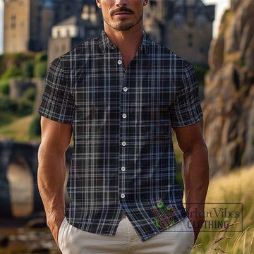 Clergy Grey Tartan Cotton Hawaiian Shirt