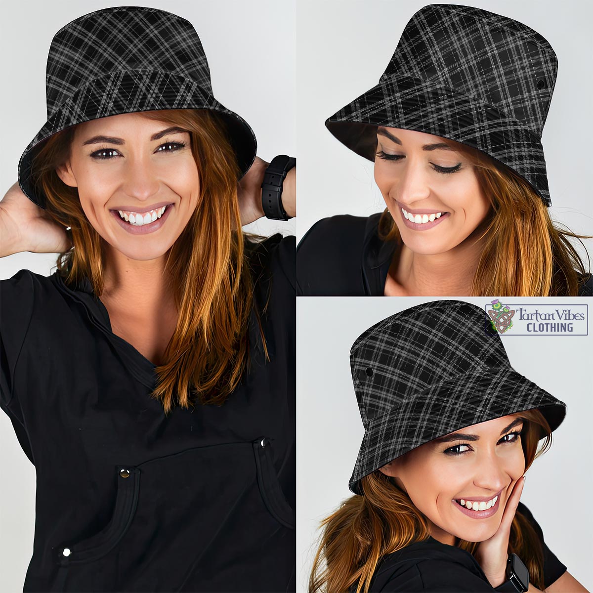 Tartan Vibes Clothing Clergy Grey Tartan Bucket Hat