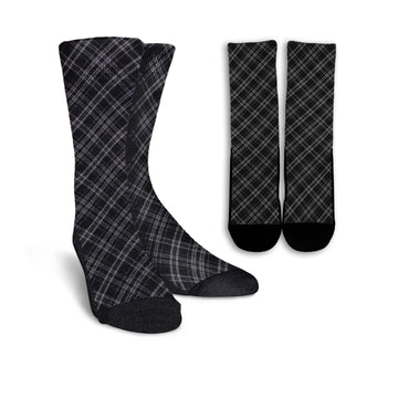 Clergy Grey Tartan Crew Socks Cross Tartan Style