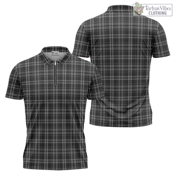 Clergy Grey Tartan Zipper Polo Shirt