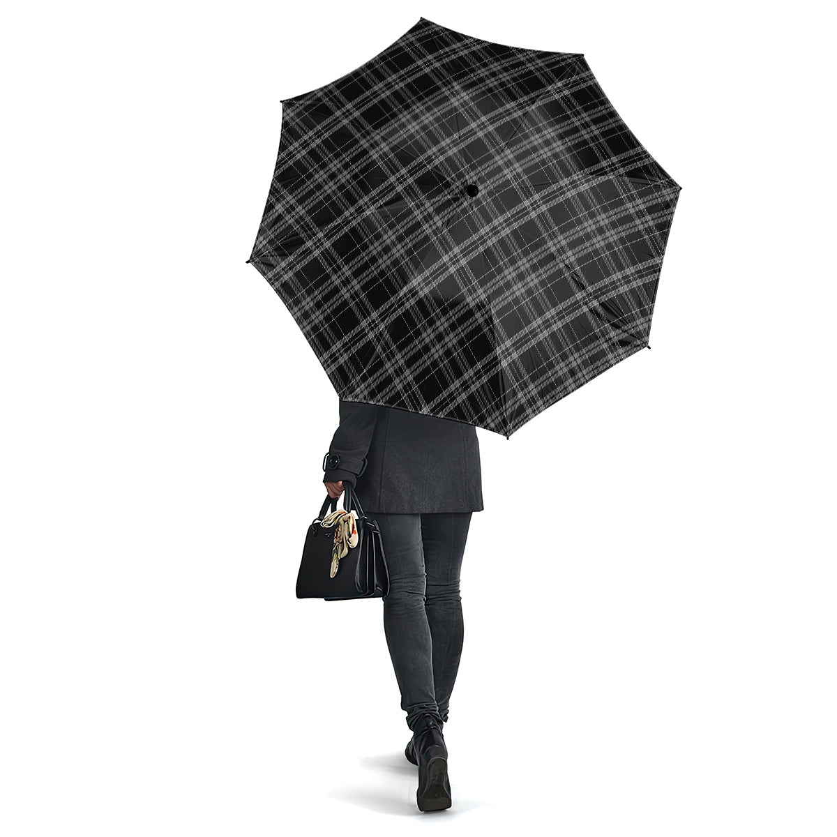 Clergy Grey Tartan Umbrella One Size - Tartanvibesclothing