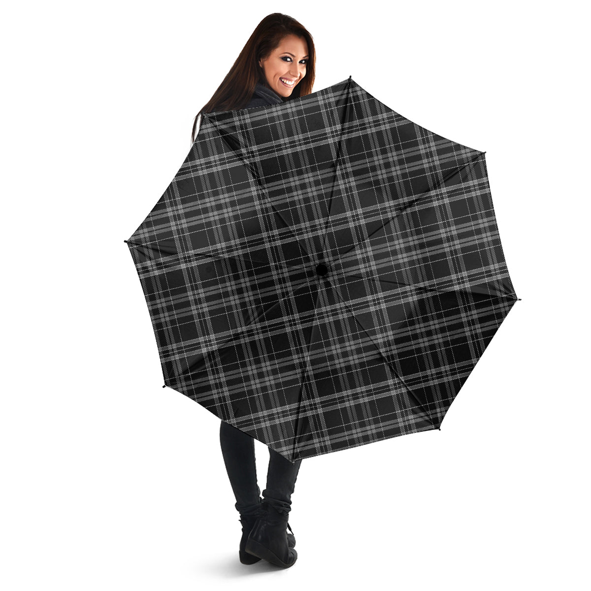 Clergy Grey Tartan Umbrella - Tartanvibesclothing