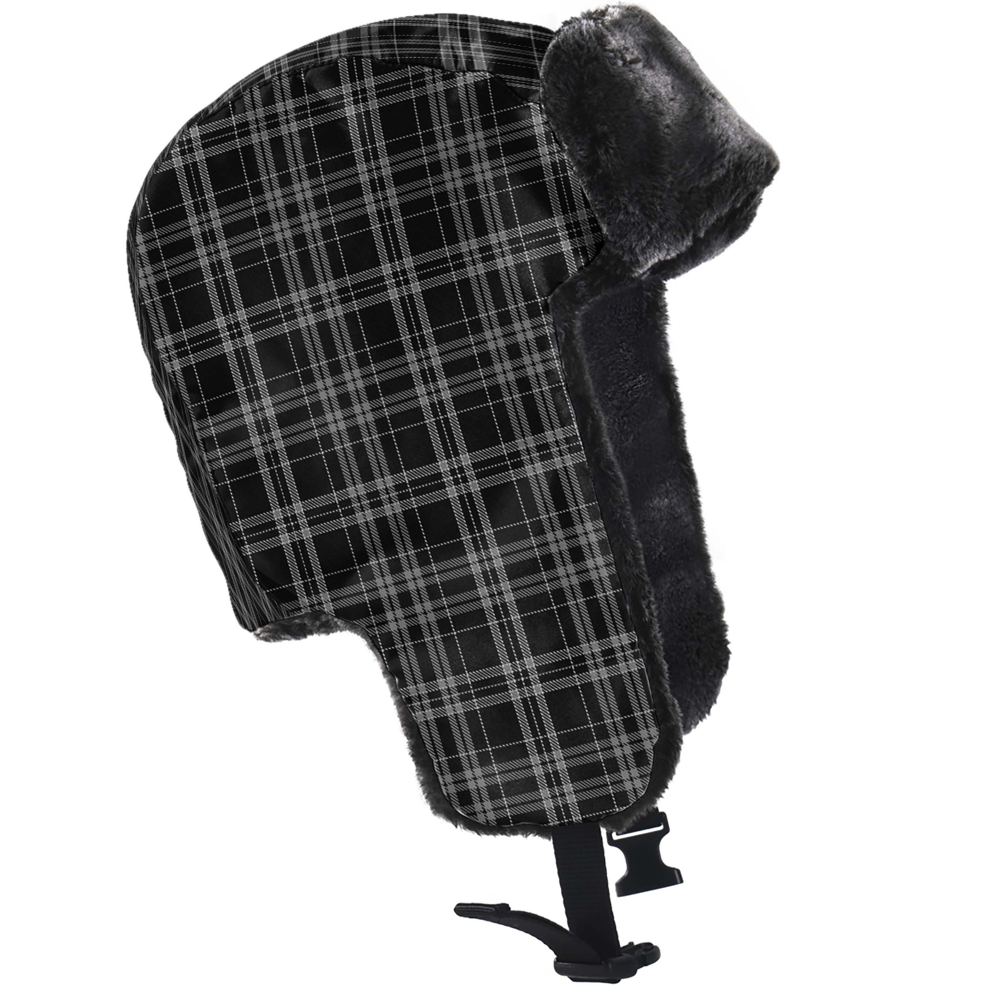 Clergy Grey Tartan Winter Trapper Hat - Tartanvibesclothing