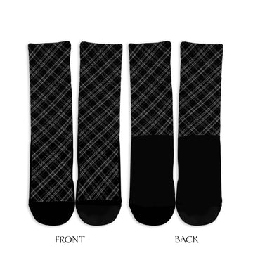 Clergy Grey Tartan Crew Socks Cross Tartan Style