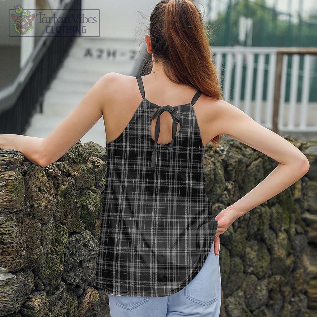 Tartan Vibes Clothing Clergy Grey Tartan Loose Halter Neck Camisole