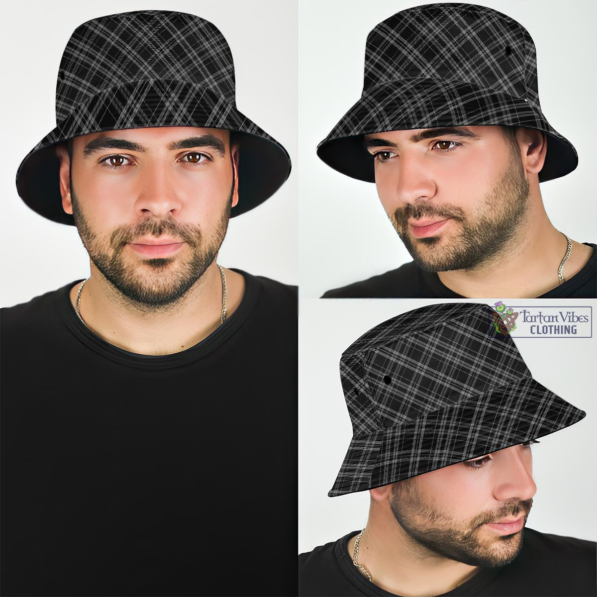 Tartan Vibes Clothing Clergy Grey Tartan Bucket Hat