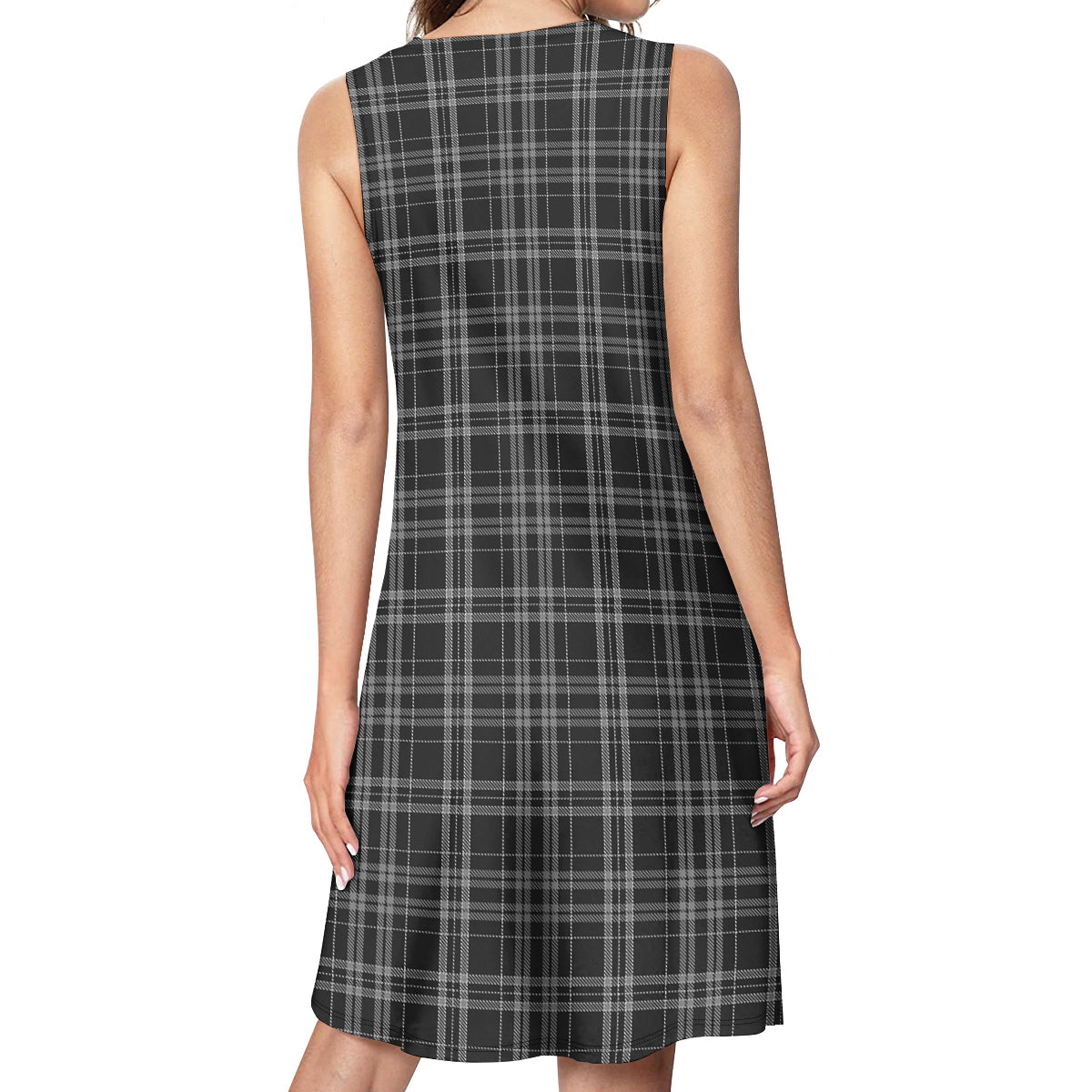 Clergy Grey Tartan Womens Casual Dresses - Tartanvibesclothing