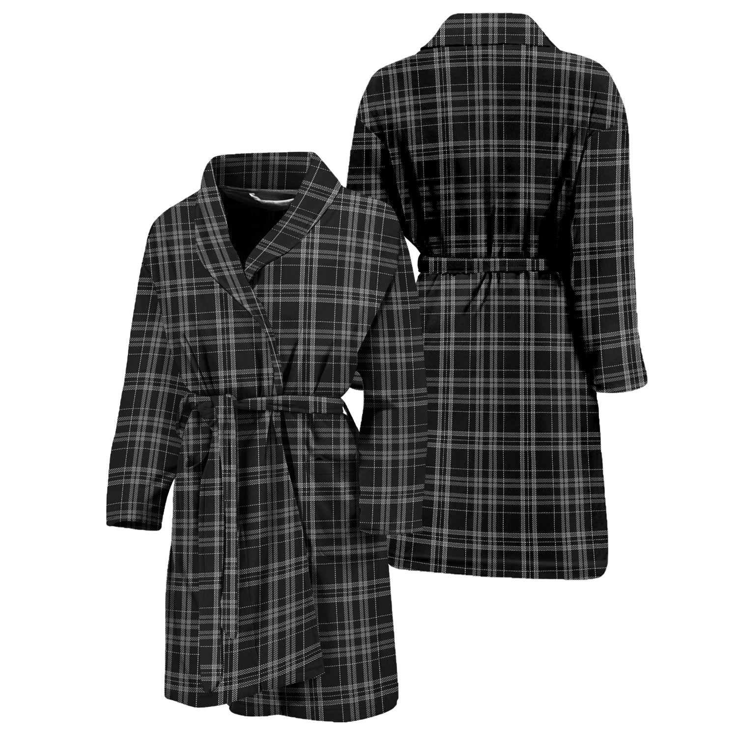 Clergy Grey Tartan Bathrobe Unisex M - Tartan Vibes Clothing