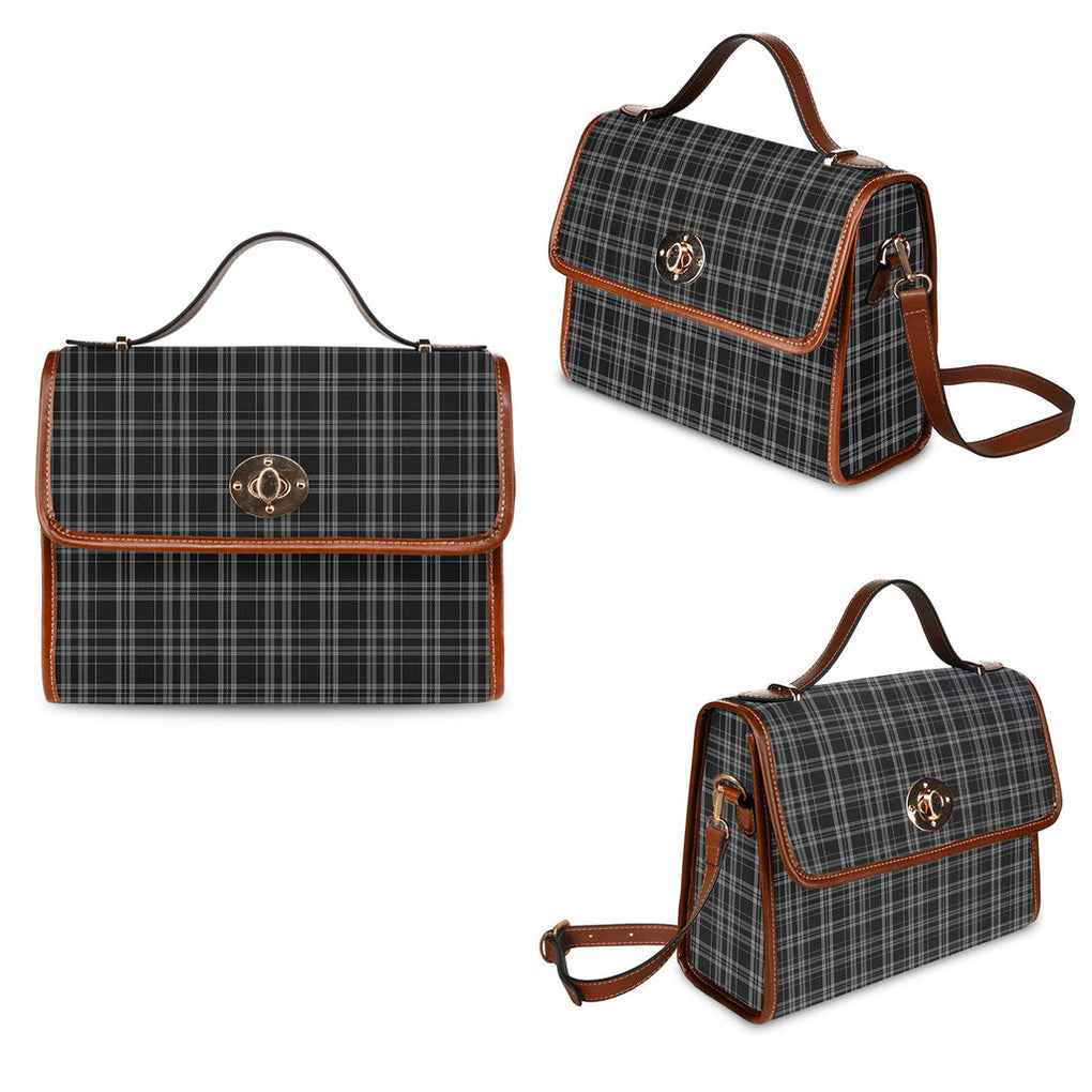 clergy-grey-tartan-leather-strap-waterproof-canvas-bag