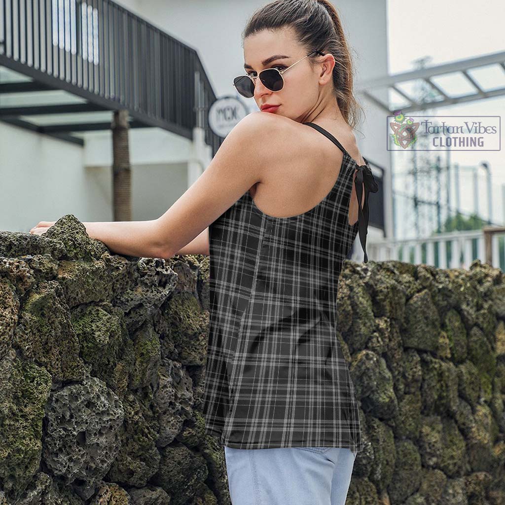 Tartan Vibes Clothing Clergy Grey Tartan Loose Halter Neck Camisole