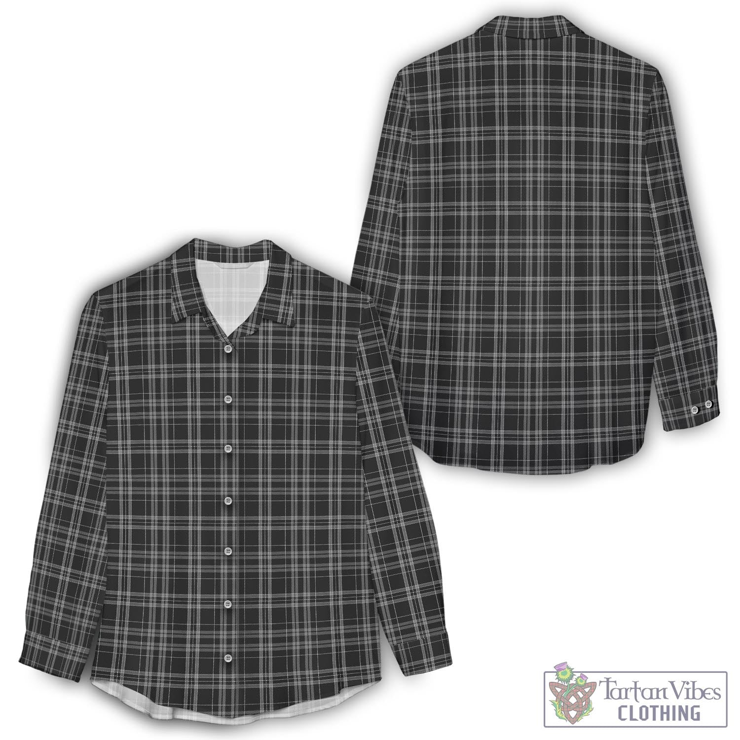 Clergy Grey Tartan Womens Casual Shirt