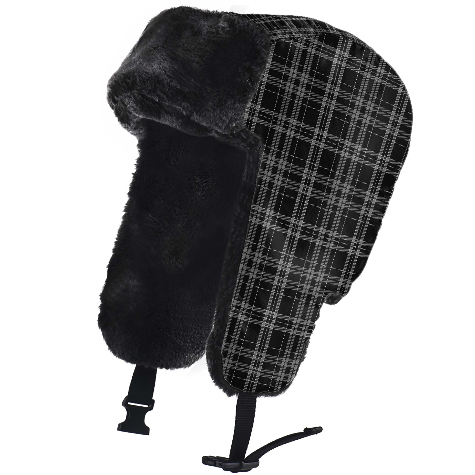 Clergy Grey Tartan Winter Trapper Hat - Tartanvibesclothing