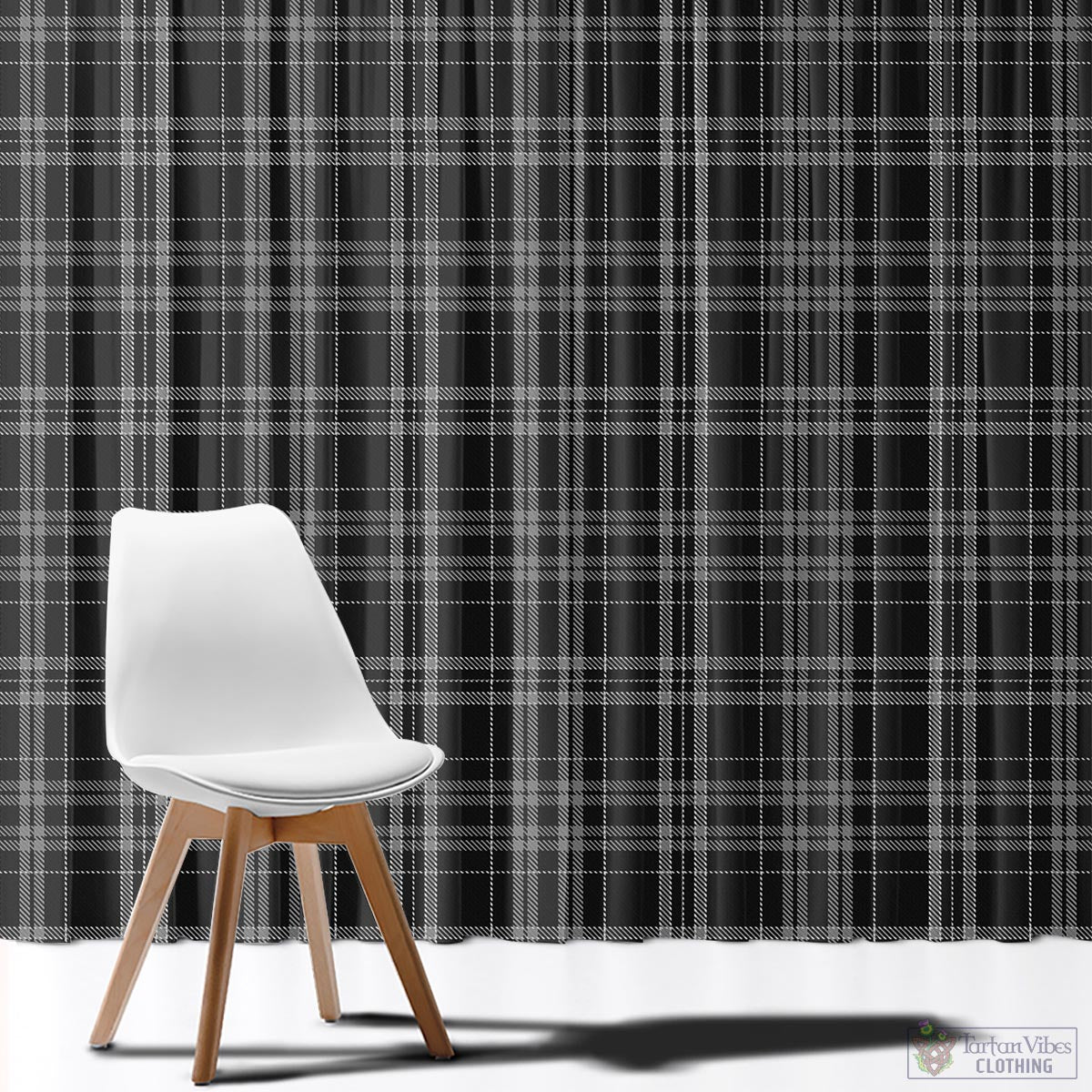 Clergy Grey Tartan Window Curtain