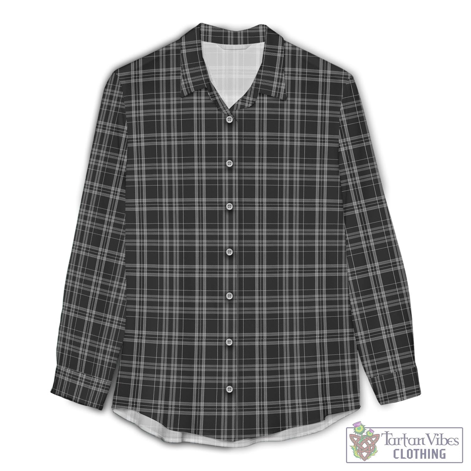 Clergy Grey Tartan Womens Casual Shirt