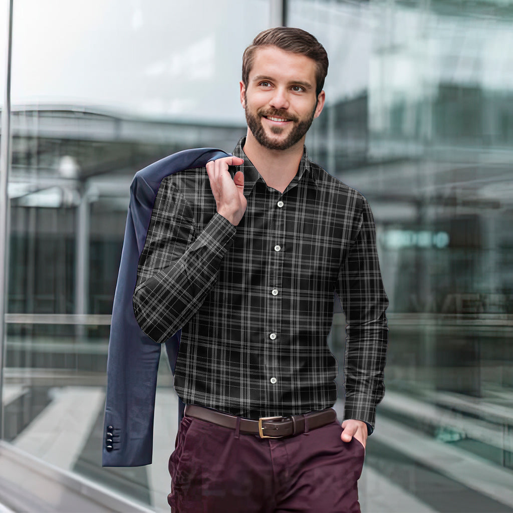 clergy-grey-tartan-long-sleeve-button-up-shirt