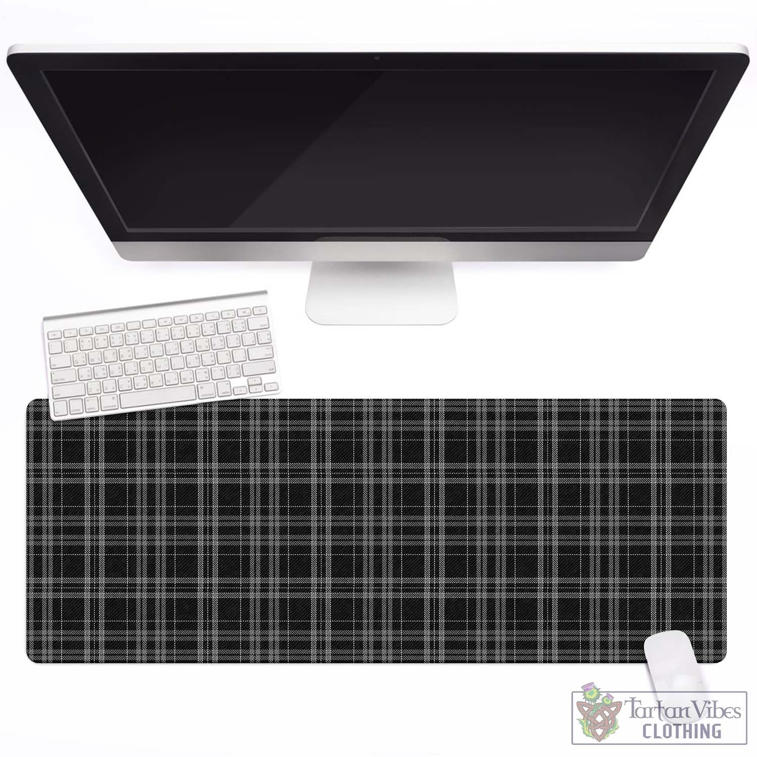 Tartan Vibes Clothing Clergy Grey Tartan Mouse Pad