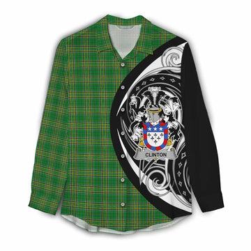 Clinton Irish Clan Women's Casual Shirt Celtic Circle Style Female - Tartan Vibes Clothing