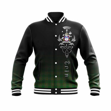 Clinton Irish Clan Baseball Jacket with Coat of Arms Erin Go Bragh Celtic Inspired Unisex - Tartan Vibes Clothing