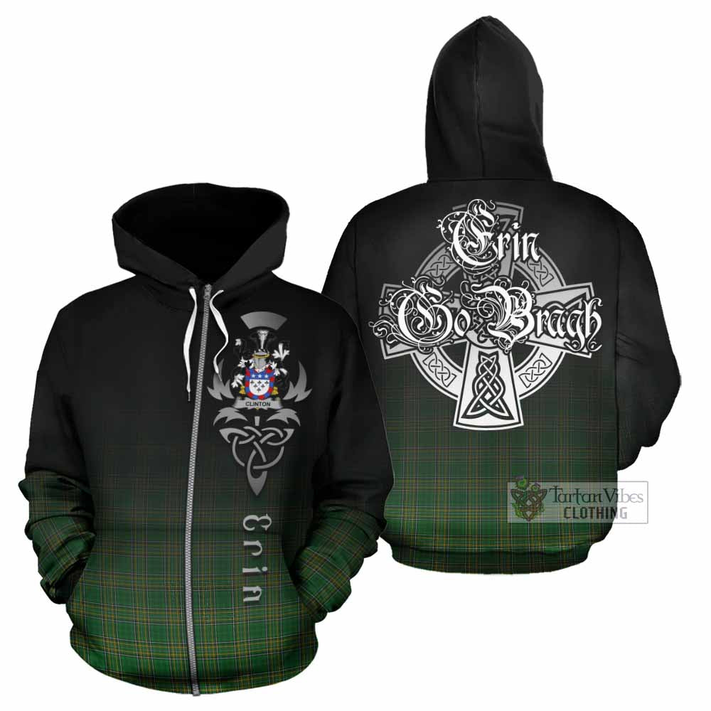 Clinton Irish Clan Hoodie with Coat of Arms Erin Go Bragh Celtic Inspired Zip Hoodie - Tartan Vibes Clothing
