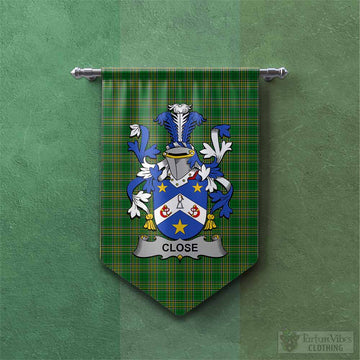 Close Irish Clan Tartan Gonfalon, Tartan Banner with Coat of Arms Chevron - Tartan Vibes Clothing