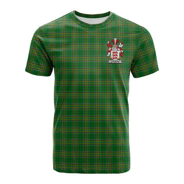 Cochlan Irish Clan Tartan Cotton T-shirt with Coat of Arms