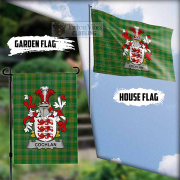 Cochlan Irish Clan Tartan Flag with Coat of Arms