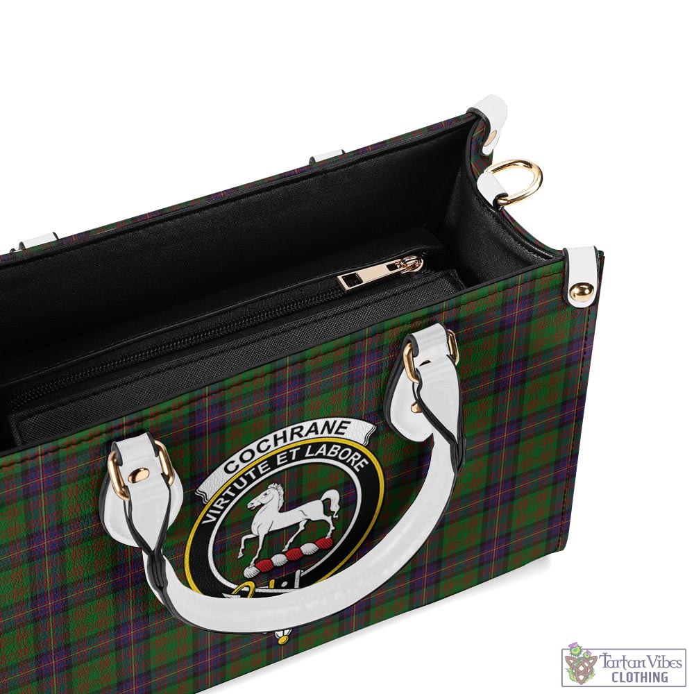 Tartan Vibes Clothing Cochrane Tartan Luxury Leather Handbags with Family Crest