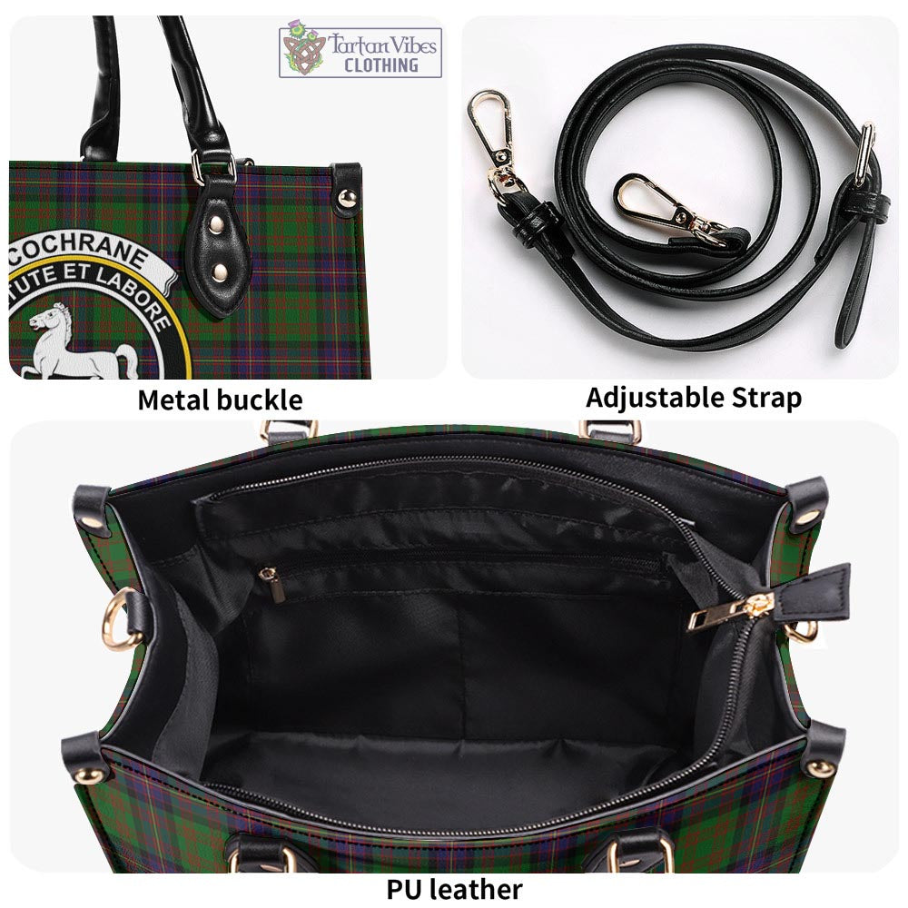 Tartan Vibes Clothing Cochrane Tartan Luxury Leather Handbags with Family Crest