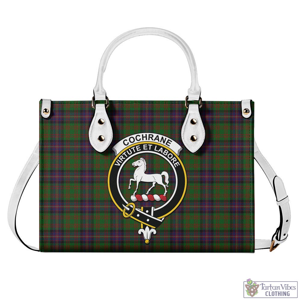 Tartan Vibes Clothing Cochrane Tartan Luxury Leather Handbags with Family Crest