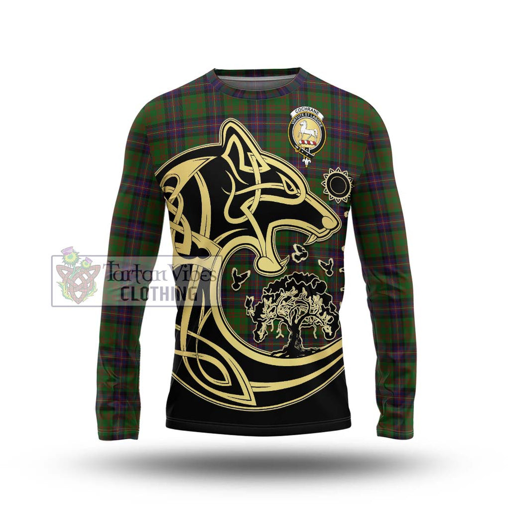 Cochrane Tartan Long Sleeve T-Shirt with Family Crest Celtic Wolf Style Unisex - Tartan Vibes Clothing