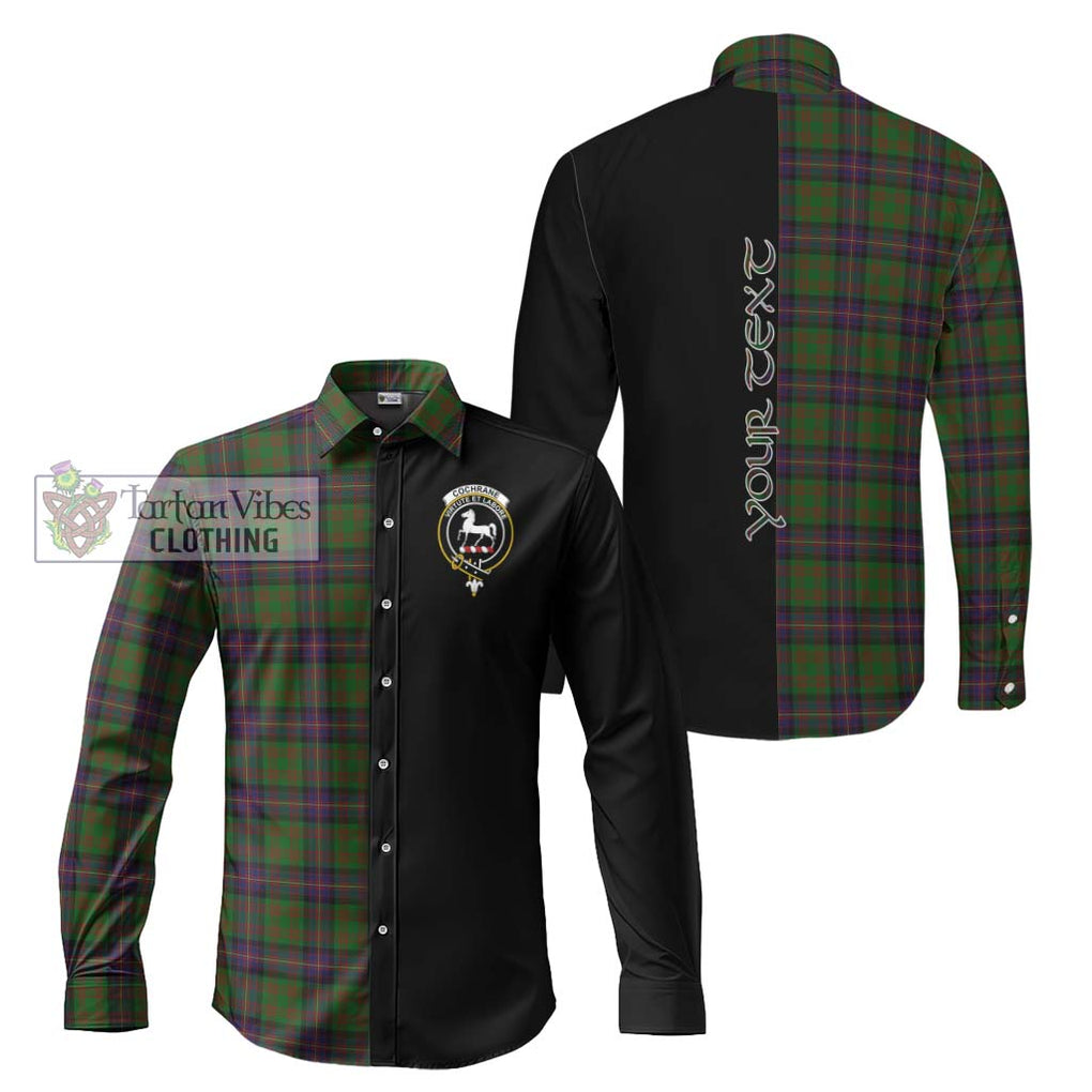 Cochrane Tartan Long Sleeve Button Shirt with Family Crest and Half Of Me Style Men's Shirt S - Tartanvibesclothing Shop