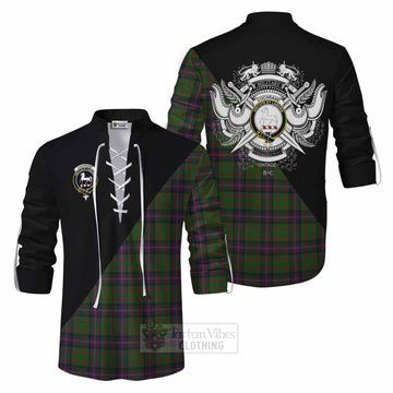 Cochrane Tartan Ghillie Kilt Shirt with Family Crest and Military Logo Style