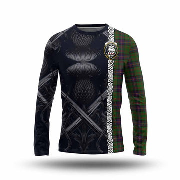 Cochrane Tartan Long Sleeve T-Shirt with Family Crest Cross Sword Thistle Celtic Vibes